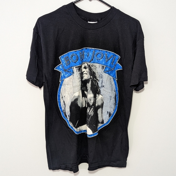 Vintage 80's BON JOVI ROCK Concert T Shirt Size Extra Large SSI Tag XL - Picture 1 of 8